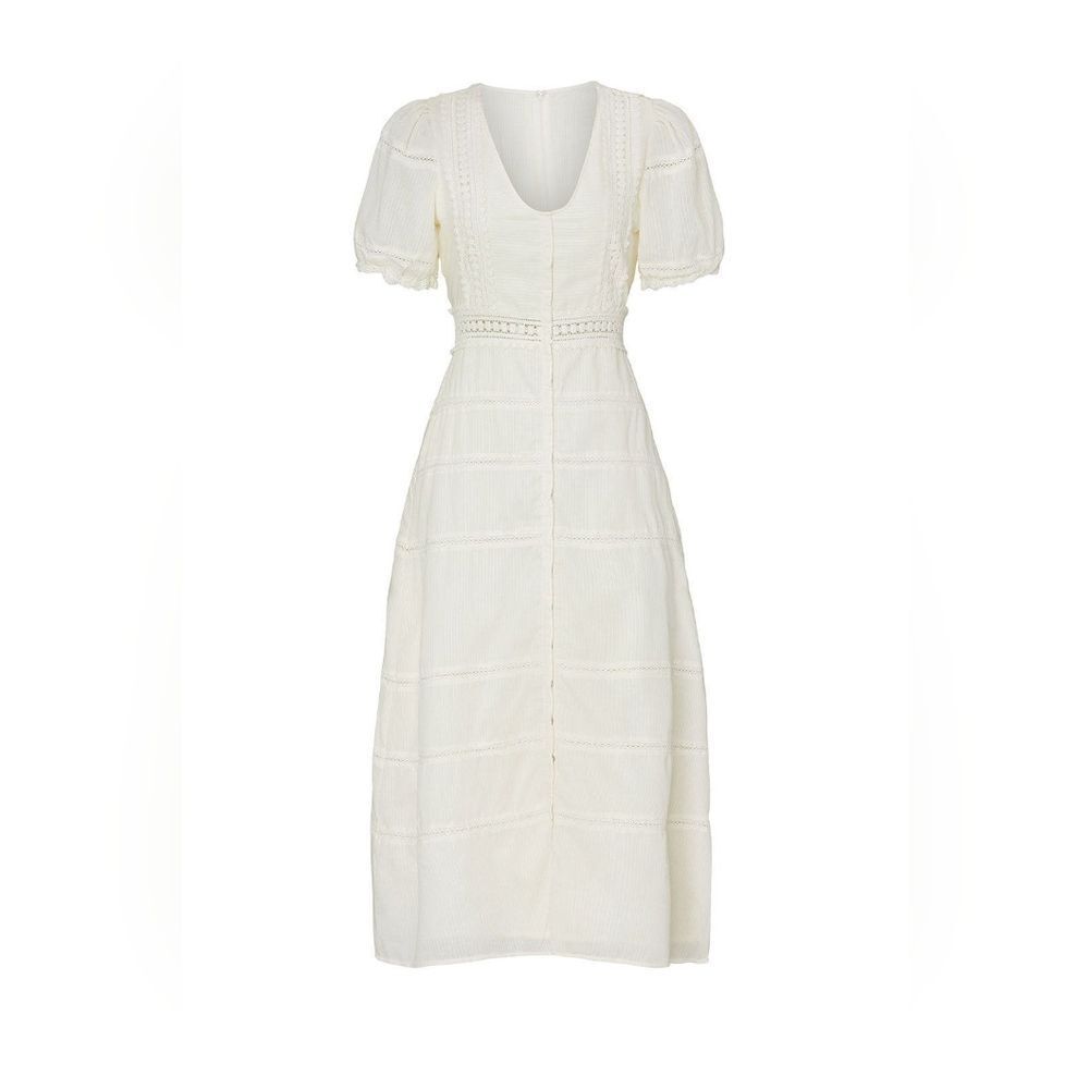 Sweet Baby Jamie Ivory Lace Midi Dress RENT THE RUNWAY - Picture 6 of 8